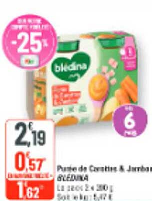 Purée de Carottes & Jambon BLEDINA
