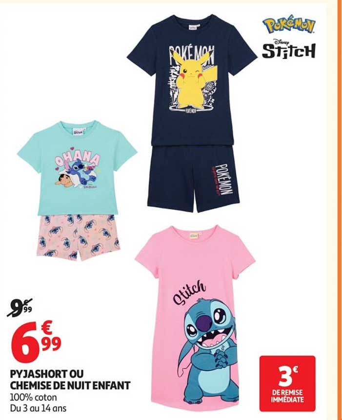 PYJASHORT OU CHEMISE DE NUIT ENFANT