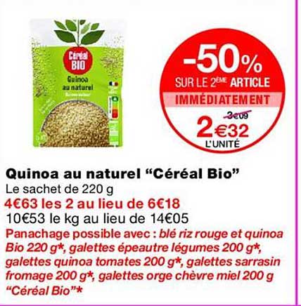 Quinoa au naturel “Céréal Bio”