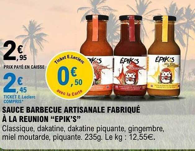 SAUCE BARBECUE ARTISANALE FABRIQUÉ À LA REUNION “EPIK’S”