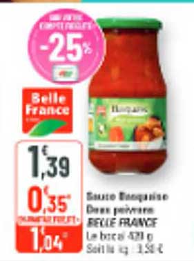 Sauce bolognaise deux poivrons BELLE FRANCE Le bocal 420 g