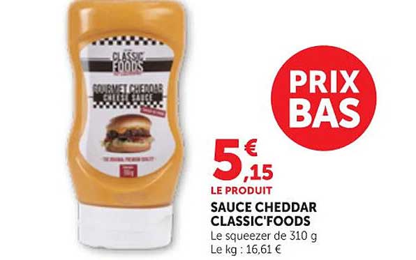 SAUCE CHEDDAR CLASSIC'FOODS
