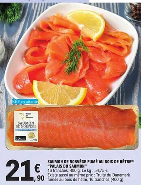 SAUMON DE NORVÈGE FUMÉ AU BOIS DE HÊTRE «PALAIS DU SAUMON»