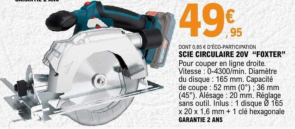 SCIE CIRCULAIRE 20V “FOXTER”