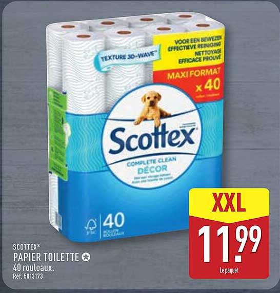 SCOTTEX® PAPIER TOILETTE 40 rouleaux.