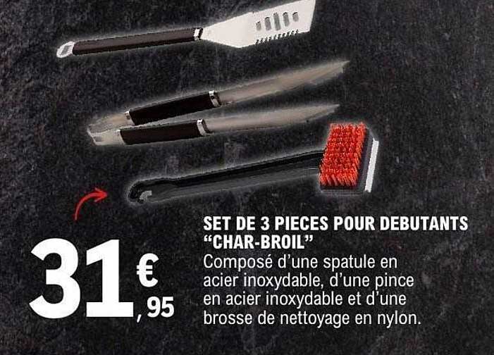 SET DE 3 PIECES POUR DEBUTANTS “CHAR-BROIL”