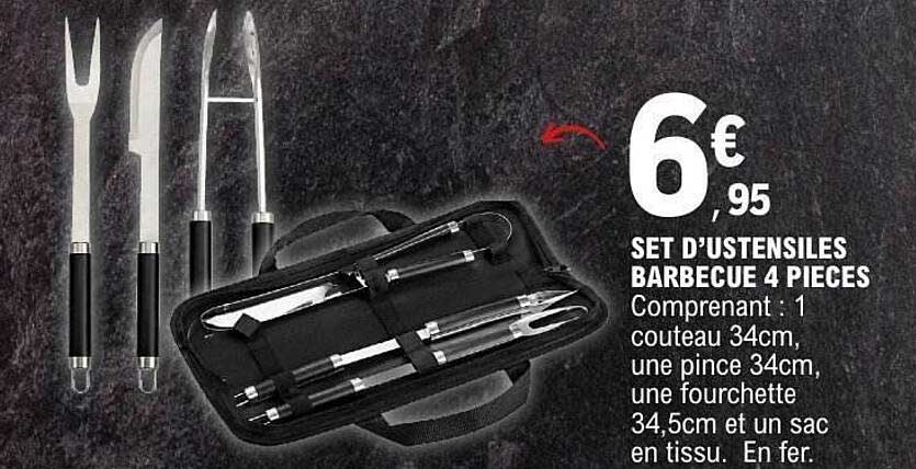 SET D’USTENSILES BARBECUE 4 PIECES