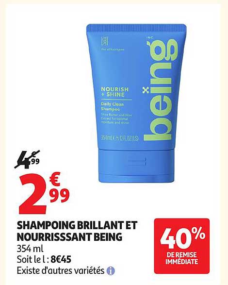 SHAMPOING BRILLANT ET NOURRISSANT BEING