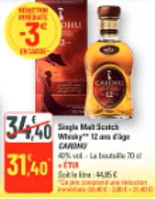 Single Malt Scotch Whisky 12 ans d'âge CARDHU