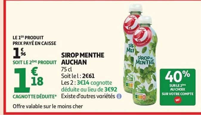 SIROP MENTHE AUCHAN
