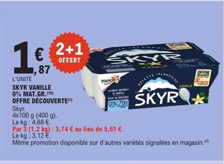 SKYR VANILLE 0% MAT.GR. OFFRE DÉCOUVERTE