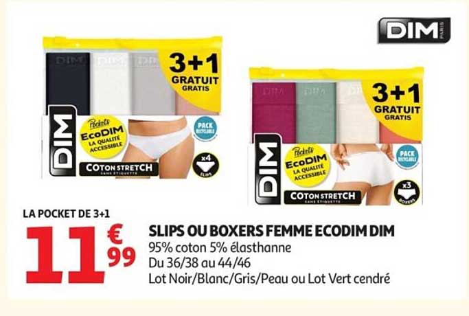 SLIPS OU BOXERS FEMME ECODIM DIM