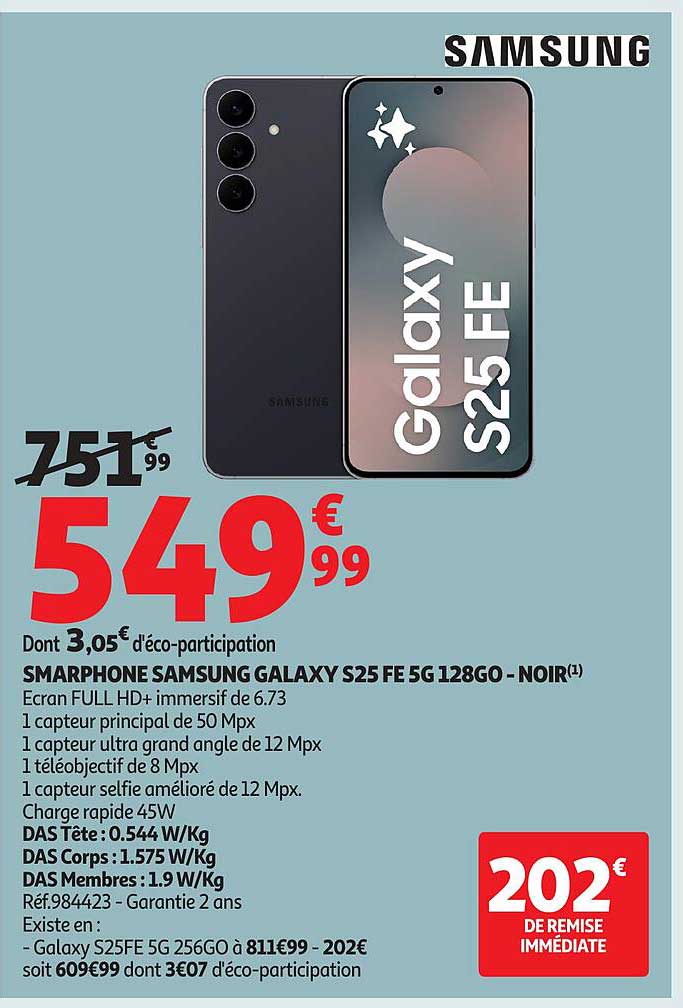 SMARTPHONE SAMSUNG GALAXY S25 FE 5G 128GO - NOIR