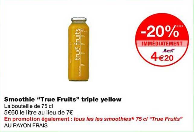 Smoothie “True Fruits” triple yellow