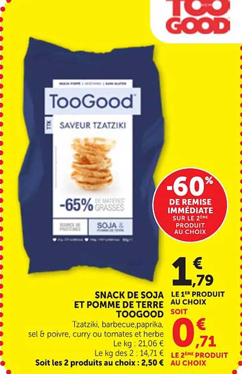 SNACK DE SOJA ET POMME DE TERRE TOOGOOD
