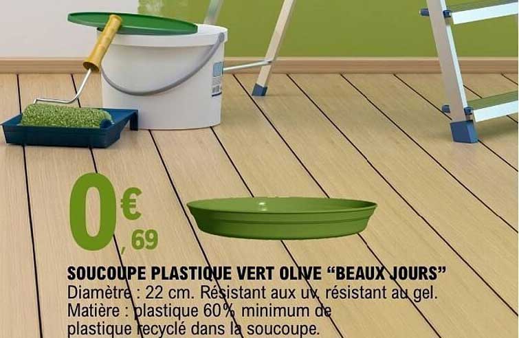 SOUCOUPE PLASTIQUE VERT OLIVE “BEAUX JOURS”