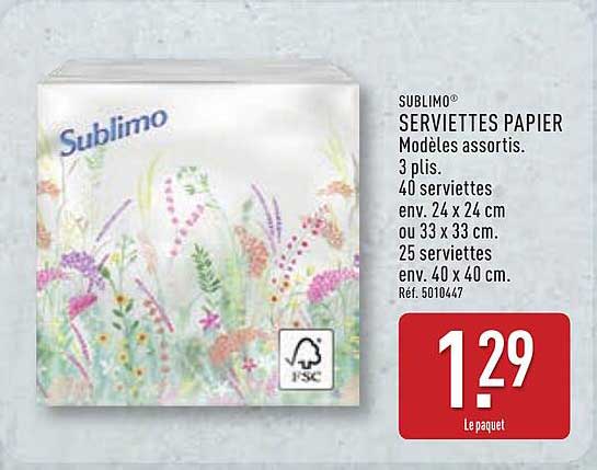 SUBLIMO® SERVIETTES PAPIER