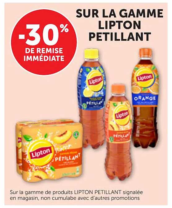 SUR LA GAMME LIPTON PETILLANT