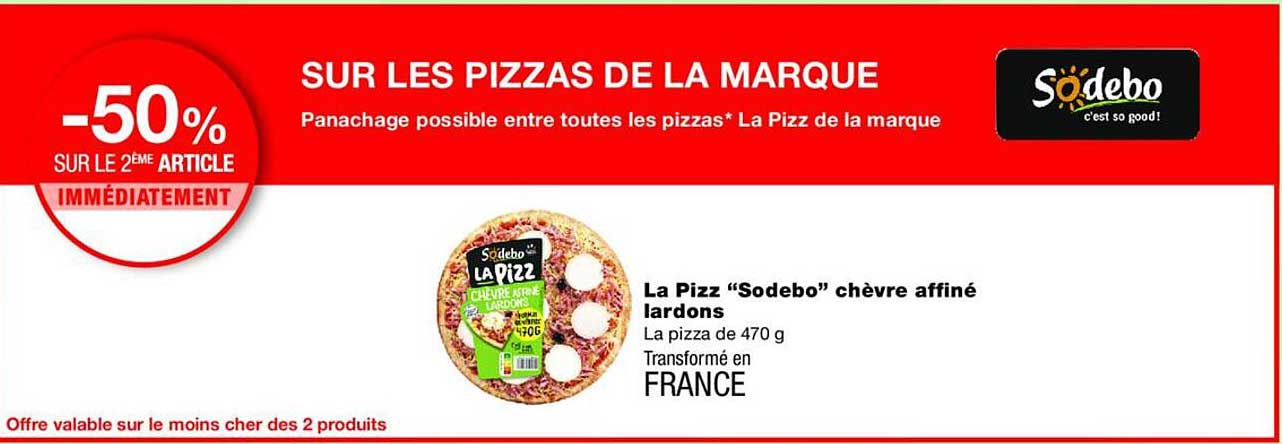 SUR LES PIZZAS DE LA MARQUE