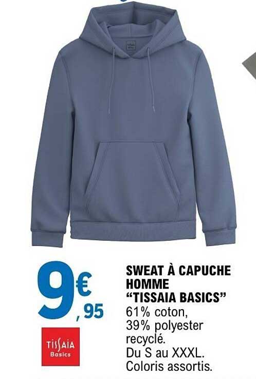 SWEAT À CAPUCHE HOMME “TISSAIA BASICS”