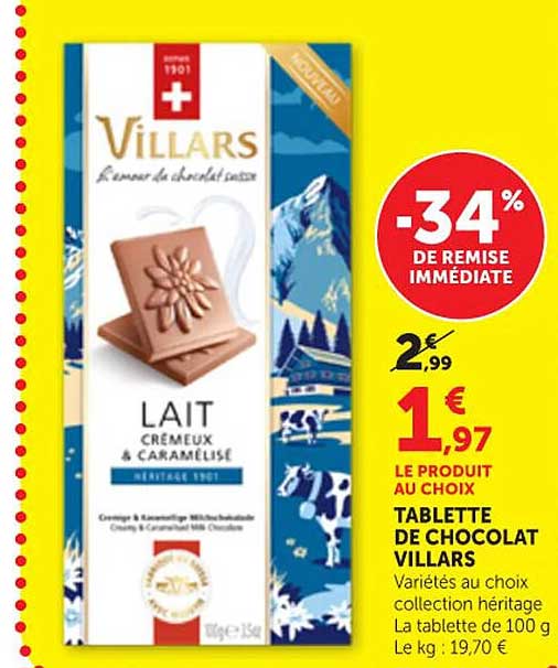 TABLETTE DE CHOCOLAT VILLARS