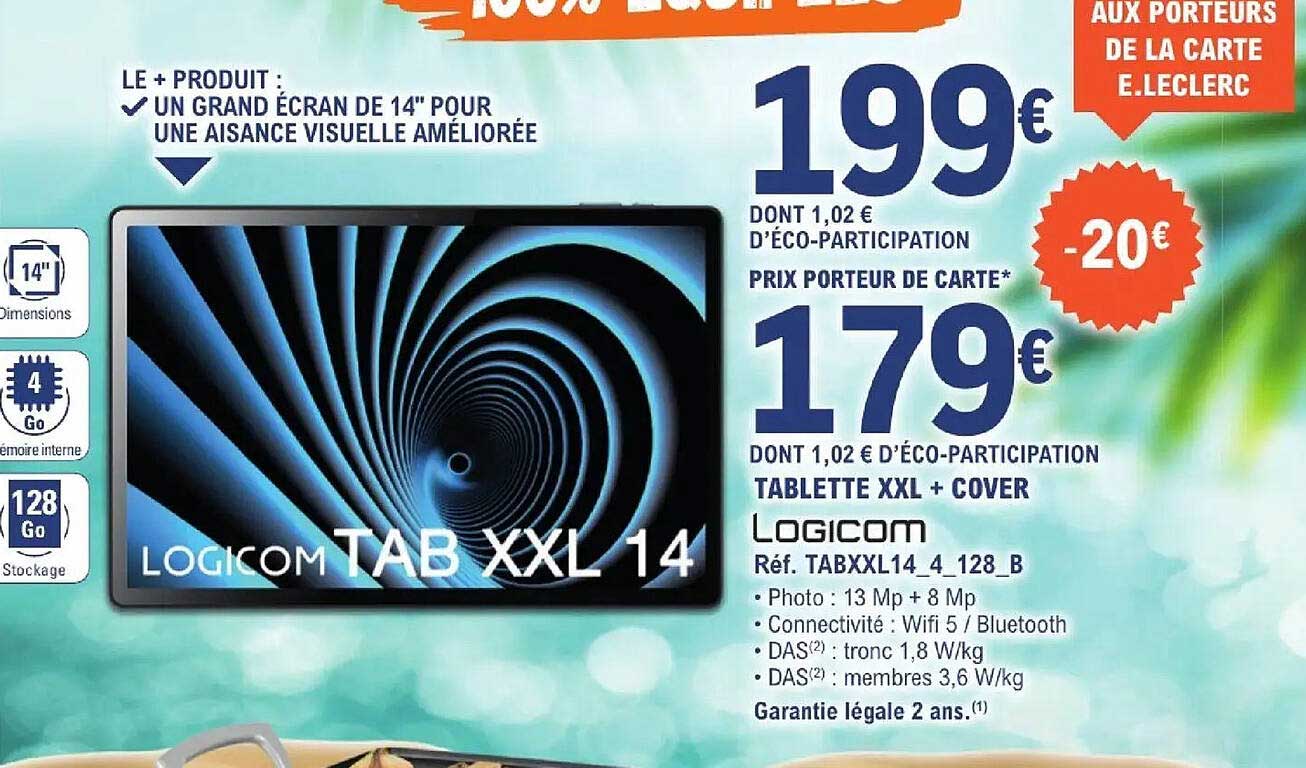 TABLETTE XXL + COVER LOGICOM TAB XXL 14