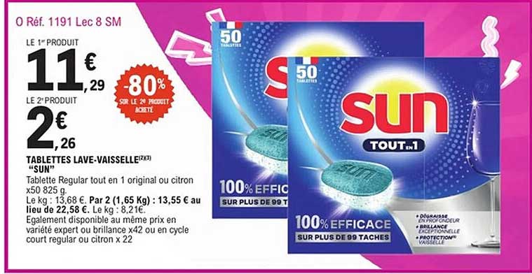 TABLETTES LAVE-VAISSELLE "SUN"