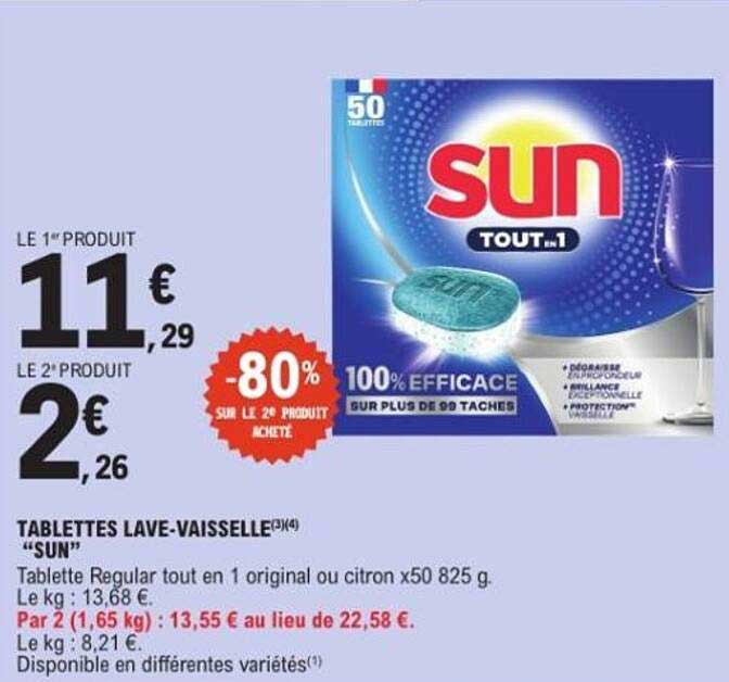 TABLETTES LAVE-VAISSELLE «SUN»