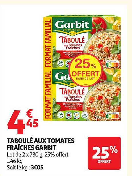TABOULÉ AUX TOMATES FRAÎCHES GARBIT
