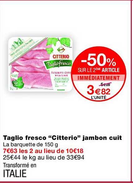 Taglio fresco “Citterio” jambon cuit