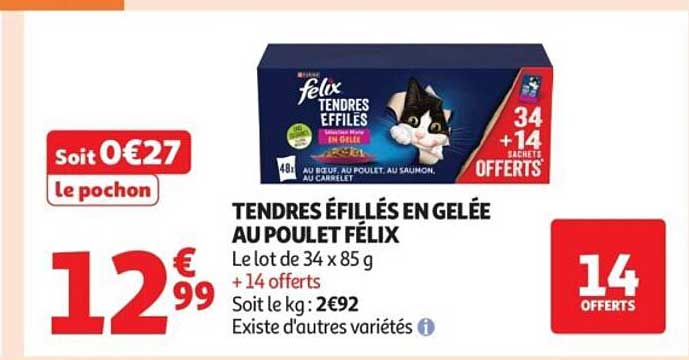 TENDRES ÉFFILÉS EN GELÉE AU POULET FÉLIX