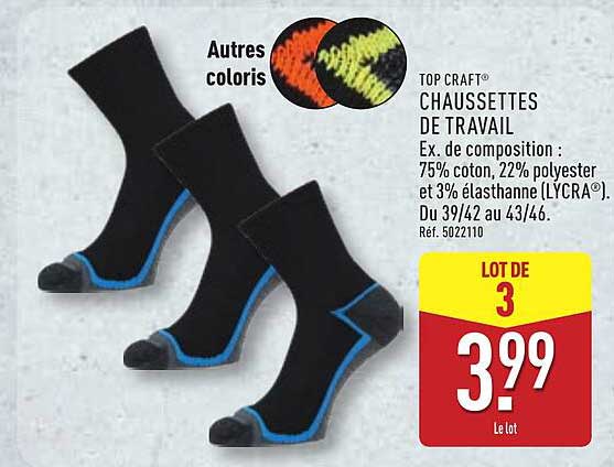 TOP CRAFT® CHAUSSETTES DE TRAVAIL