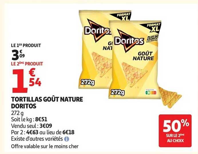 TORTILLAS GOÛT NATURE DORITOS