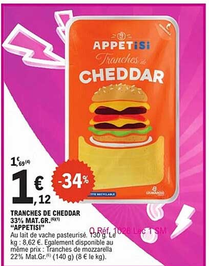 TRANCHES DE CHEDDAR "APPETISI"