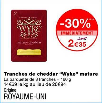Tranches de cheddar “Wyke” mature