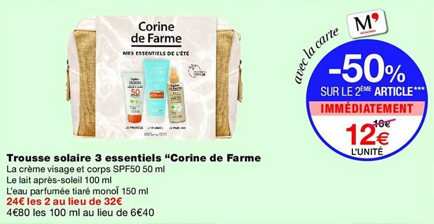 Trousse solaire 3 essentiels “Corine de Farme”