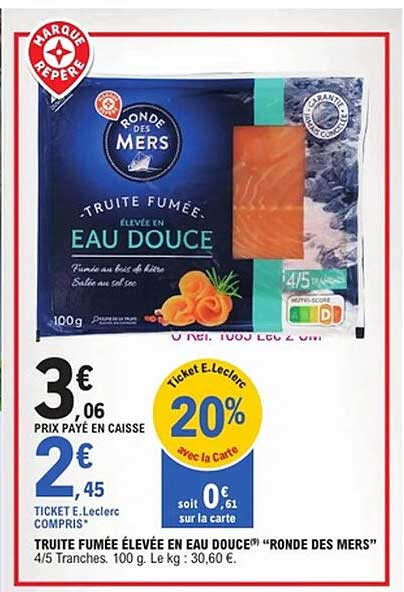 TRUITE FUMÉE ÉLEVÉE EN EAU DOUCE “RONDE DES MERS”