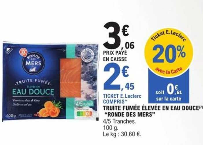 TRUITE FUMÉE ÉLEVÉE EN EAU DOUCE "RONDE DES MERS"