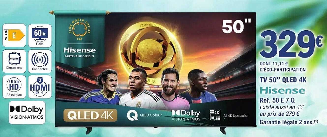 TV 50'' QLED 4K Hisense