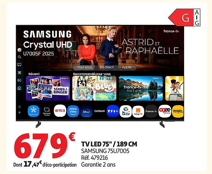 TV LED 75" / 189 CM SAMSUNG 75U7005