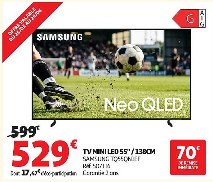 TV MINI LED 55" / 138CM SAMSUNG TQ55QN1IEF Réf. 507116 Garantie 2 ans