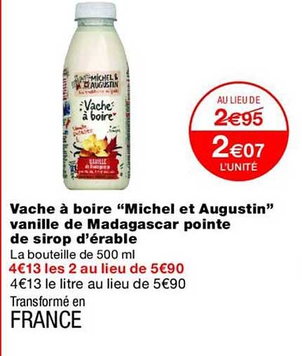 Vache à boire “Michel et Augustin” vanille de Madagascar pointe de sirop d’érable