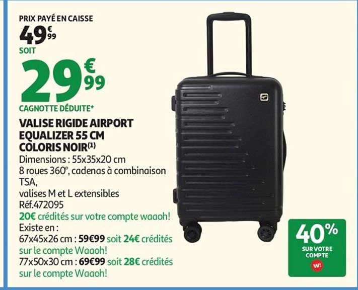 VALISE RIGIDE AIRPORT EQUALIZER 55 CM COLORIS NOIR