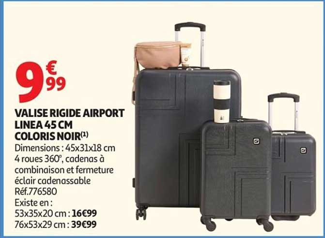 VALISE RIGIDE AIRPORT LINEA 45 CM COLORIS NOIR(1)