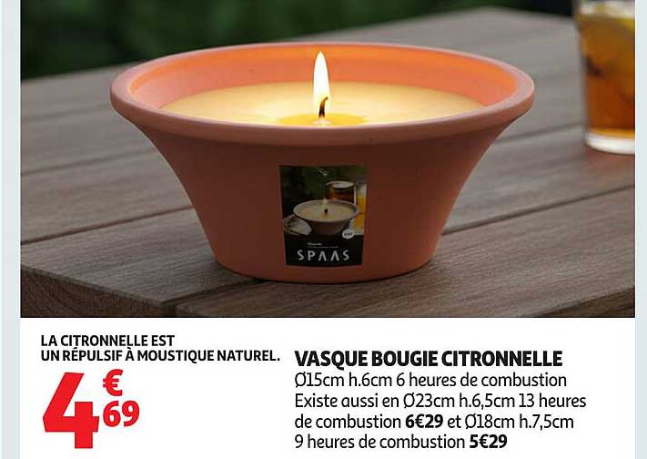 VASQUE BOUGIE CITRONNELLE