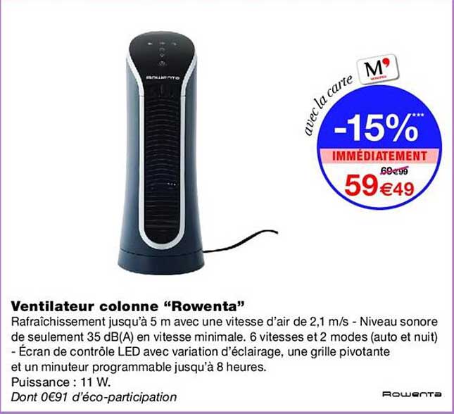 Ventilateur colonne “Rowenta”