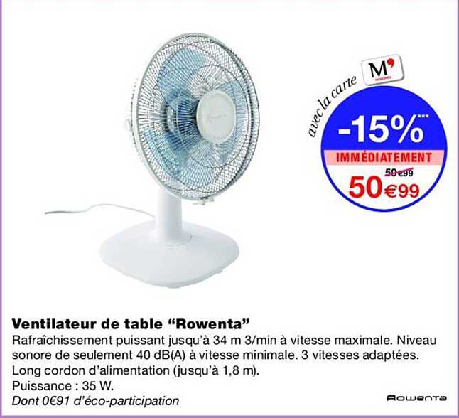 Ventილateur de table “Rowenta”