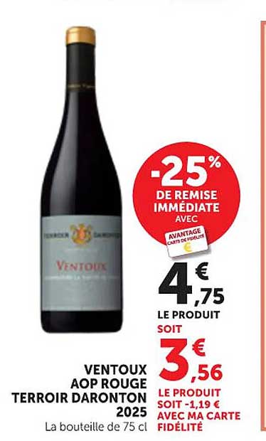 VENTOUX AOP ROUGE TERROIR DARANTON 2025