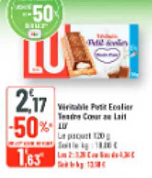 Véritable Petit Ecolier Teasing Coeur au Lait LU
