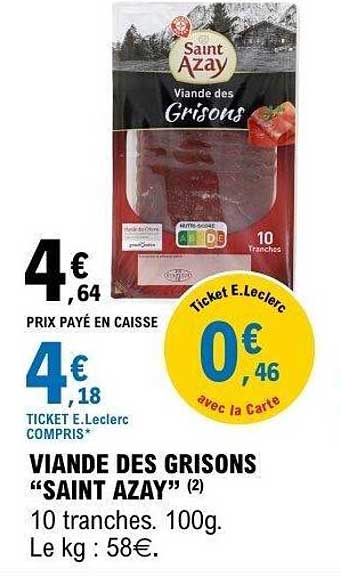 VIANDE DES GRISONS “SAINT AZAY”